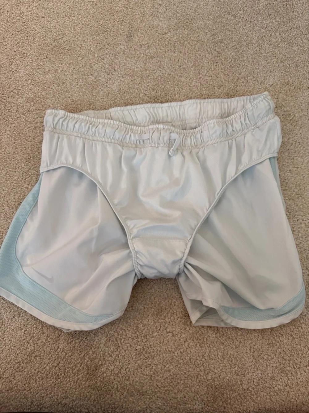 Nike Women’s White & Light Blue Running Shorts